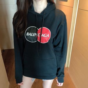 BALENCIAGA Logo-print cotton-jersey hooded sweatshirt bbcz0002a black