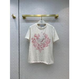 Dior T-shirt - DIORAMOUR T-SHIRT Ecru D-Royaume d'Amour Cotton Jersey and Linen Reference: 153T12DA454_X0803 dioryg333208011