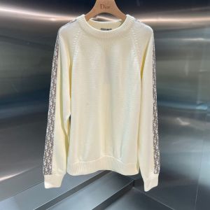 Dior Sweater Unisex - SWEATER WITH DIOR OBLIQUE INSERTS Ecru Cotton Jersey Reference: 113M638AT187_C081 dioreg351808141a
