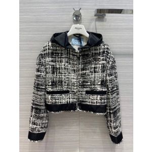 Prada Hooded Jacket - Tweed Print prxx4431033122