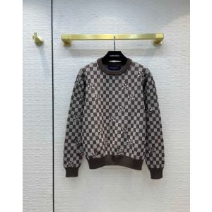Louis Vuitton Sweater Unisex - 1A9706 RIBBED DAMIER CREWNECK lvyg365410031
