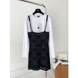Chanel Dress - Cashmere & Cotton Black & White Ref.  P72149 K10356 NA934 ccyg387711271-mo