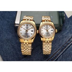 Rolex Datejust Couple Watches rxzy02530811b Gold White