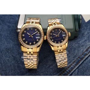 Rolex Datejust Couple Watches rxzy02530811c Gold Blue