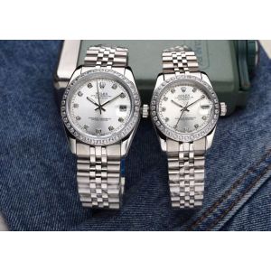 Rolex Datejust Couple Watches rxzy02540811b Silver White