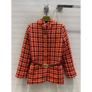 Gucci Jacket - Lurex checked tweed jacket with belt Style ‎664243 Z8AQ3 5307 ggxx4039010322
