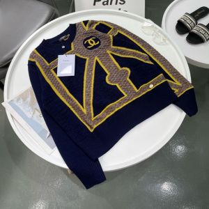 Chanel Cashmere Sweater - Cashmere & Viscose Navy Blue, Gold & Beige Ref.  P71032 K10154 ND262 cccz336807181