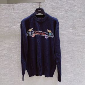 Louis Vuitton Sweater Unisex - 1A9KFA  INTARSIA JACQUARD GRAPHIC CASHMERE CREWNECK lvst389812021b