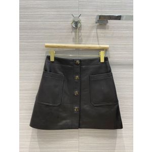 Dior Leather Skirt - SHORT SKIRT WITH 'CD' BUTTONS Black Lambskin Reference: 125J31AL015_X9000 diorxx297606071a