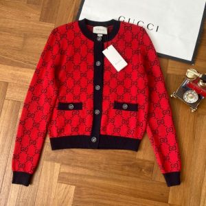 Gucci Cardigan - Gucci 520 Special Series Double G Jacquard Cotton Wool Blend Cardigan Style number 661156 XKBXH 6229 ggmo296106061