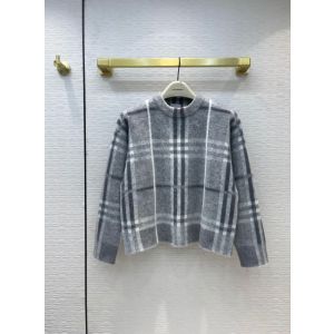 Burberry Mohair Sweater - Check Mohair Silk Blend Jacquard Sweater Item 80447281 buryg354409071a