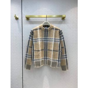 Burberry Mohair Sweater - Check Mohair Silk Blend Jacquard Sweater Item 80460291 buryg354409071b