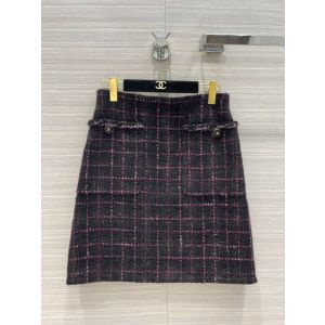 Chanel Skirt - Wool Tweed Black, Purple & White Ref.  P71203 V62554 ND264 ccxx354809061