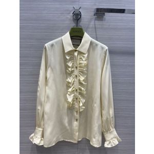 Gucci Silk Blouse - Crêpe de chine shirt with ruffles Style ‎681214 ZAAOG 9154 ggxx390312051