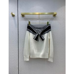 Dior Sweater - SAILOR COLLAR TIED SWEATER Ecru Cashmere and Wool Knit Reference: 154S02AM305_X5801 dioryg339508081