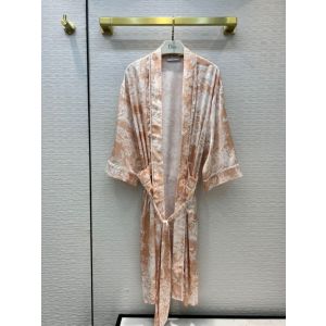 Dior Pajamas - DIOR CHEZ MOI DRESSING GOWN Rose Des Vents Toile de Jouy Reverse Silk Twill Reference: 211V35A6621_X4811 dioryg380111091