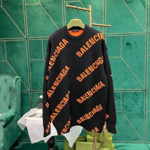 Balenciaga Wool Sweater Unisex - MEN'S YEAR OF THE TIGER ALLOVER LOGO SWEATER IN BLACK Product ID: 657401T32001018 bbsd4115020922