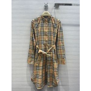 Burberry Blouse Dress - Vintage Check Cotton Tie-waist Shirt Dress Item 80487281 burxx394512121