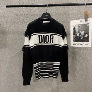 Dior Wool Sweater - SWEATER Black wool ribbed knitted fabric Code : 1WBM14PULH_Y93F diorsd341608131