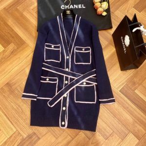 Chanel Dress Cashmere Light Pink & Navy Blue Ref.  P70795 K10083 NC239 ccmo277605151b