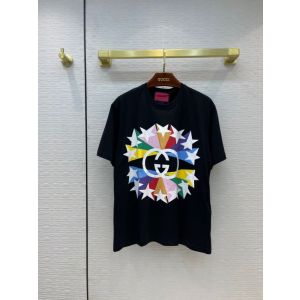Gucci T-shirt Unisex - Gucci 520 Special Series Starburst Printed Cotton T-Shirt Style: 548334 XJDNH 4409 ggyg282405191c