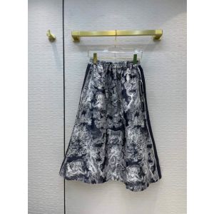 Dior Skirt - MID-LENGTH SKIRT Navy Blue Toile de Jouy Reverse Technical Taffeta Jacquard Ref: 127J24A2826_X5813 dioryg283405201