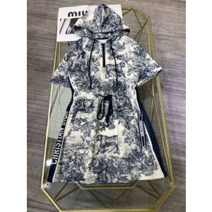 Dior Hooded Dress - Black and White Technical Taffeta Jacquard with Toile de Jouy Motif dioryg188002241