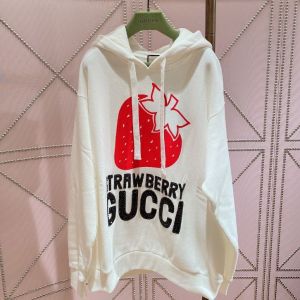 Gucci Hoodie - 'Strawberry Gucci' cotton sweatshirt Style ‎615061 XJD1B 9095 ggst374410211