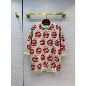 Gucci Sweater Short Sleeves - Ladies Heart Apple Pattern Cotton Sweater Style number 665122 XKBYW 4684 ggyg328507241