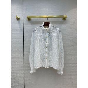 Gucci Blouse - Floral lace cotton shirt Style number 652113 ZAGNR 9002 ggyg328607241
