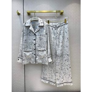 Dior Casual Suit / Pajamas - DIOR CHEZ MOI JACKET White Dior Zodiac Silk Twill Reference: 151V33A6842_X0831 dioryg346808241b