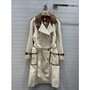Burberry Trench Coat - Leather Trim Cotton Canvas Trench Coat Item 80389311 burxx348608271