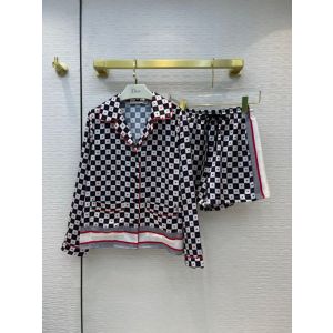 Dior Casual Suit / Pajamas - DIORAMOUR JACKET Black, White and Red D-Chess Heart Silk Twill Reference: 151V48A6632_X0835 dioryg329807251