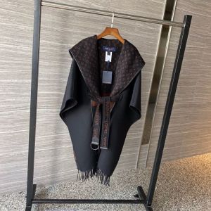Louis Vuitton Hooded Wrap Cape Coat - 1A83TJ  FRINGED WRAPAROUND HOODED CAPE COAT lvmm08321027-xx