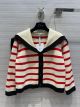 Dior Wool Cardigan - DIOR MARINIÈRE CARDIGAN Red and Ecru D-Stripes Ribbed Wool and Cashmere Knit Reference: 224G02AM309_X0853 diorxx4207030122