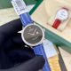 Rolex Datejust Female Blue Leather Watches rxzy02511129d Silver Black