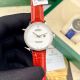 Rolex Datejust Female Red Leather Watches rxzy02511129a Silver White