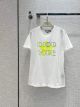 Dior T-shirt - DIOR VIBE T-SHIRT Ecru and Fluorescent Yellow Cotton and Linen Jersey Reference: 223T19A4497_X2807 dioryg4444033122b
