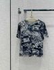 Dior T-shirt - T-SHIRT Navy Blue Toile de Jouy Cotton and Linen Jersey Reference: 223T19A4498_X5813 dioryg4446040122