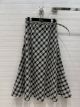 Dior Skirt - MID-LENGTH SKIRT WITH BELT Black and White Check'n'Dior Virgin Wool Reference: 251J81A1248_X9330 diorxx5637092722
