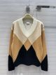 Burberry Cashmere Sweater - Chevron Intarsia Cashmere V-neck Sweater Item 80578171 burxx5262080722