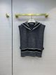 Dior Vest - SLEEVELESS SWEATER Navy Blue and White Wool and Cashmere Knit Mouliné Reference: 144T51AM303_X5810 dioryg303806131