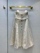Dior Denim Skirt - DENIM MID-LENGTH SKIRT WITH STRAPS Beige Cotton dioryg395812131