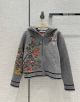 Dior Jacket - CARDIGAN Gray Cashmere and Virgin Wool Knit with Multicolor Dior Jardin d'Hiver Motif Reference: 254G12AM131_X8810 diorxx5691100922-yg