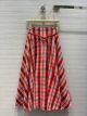 Dior Skirt - MID-LENGTH SKIRT Red, Black and White Check'n'Dior Wool Twill Reference: 151J21A1386_X3804 diorxx360209191
