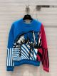 Dior Cashmere Sweater - Bright Blue and Pink D-Jungle Pop diorxx4569042122