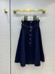 Dior Denim Skirt - COUTURE DENIM MID-LENGTH SKIRT WITH STRAPS Deep Blue Cotton Denim Reference: 212J02A3394_X5651 dioryg385711211
