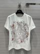 Dior T-shirt - T-SHIRT Ecru Cotton Jersey and Linen with Dior Sevilla Star Motif Reference: 313T09A4406_X0871 diorxx5785102222