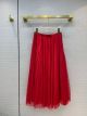 Dior Skirt - DIORAMOUR MID-LENGTH PLEATED SKIRT Red Heart Plumetis Tulle Reference: 151J56A8959_X3250 dioryg328407241a