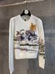 Dior Cashmere Sweater - Ecru Cashmere with Multicolor Dior Jardin d'Hiver Motif Reference: 254S57AM025_X0810 diorxm5185072722